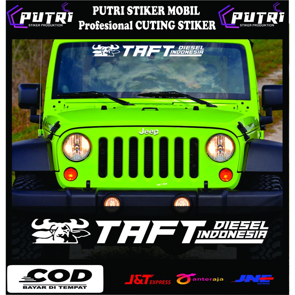 Stiker Cutting Kaca Mobil TAFT DIESEL INDONESIA 60cm