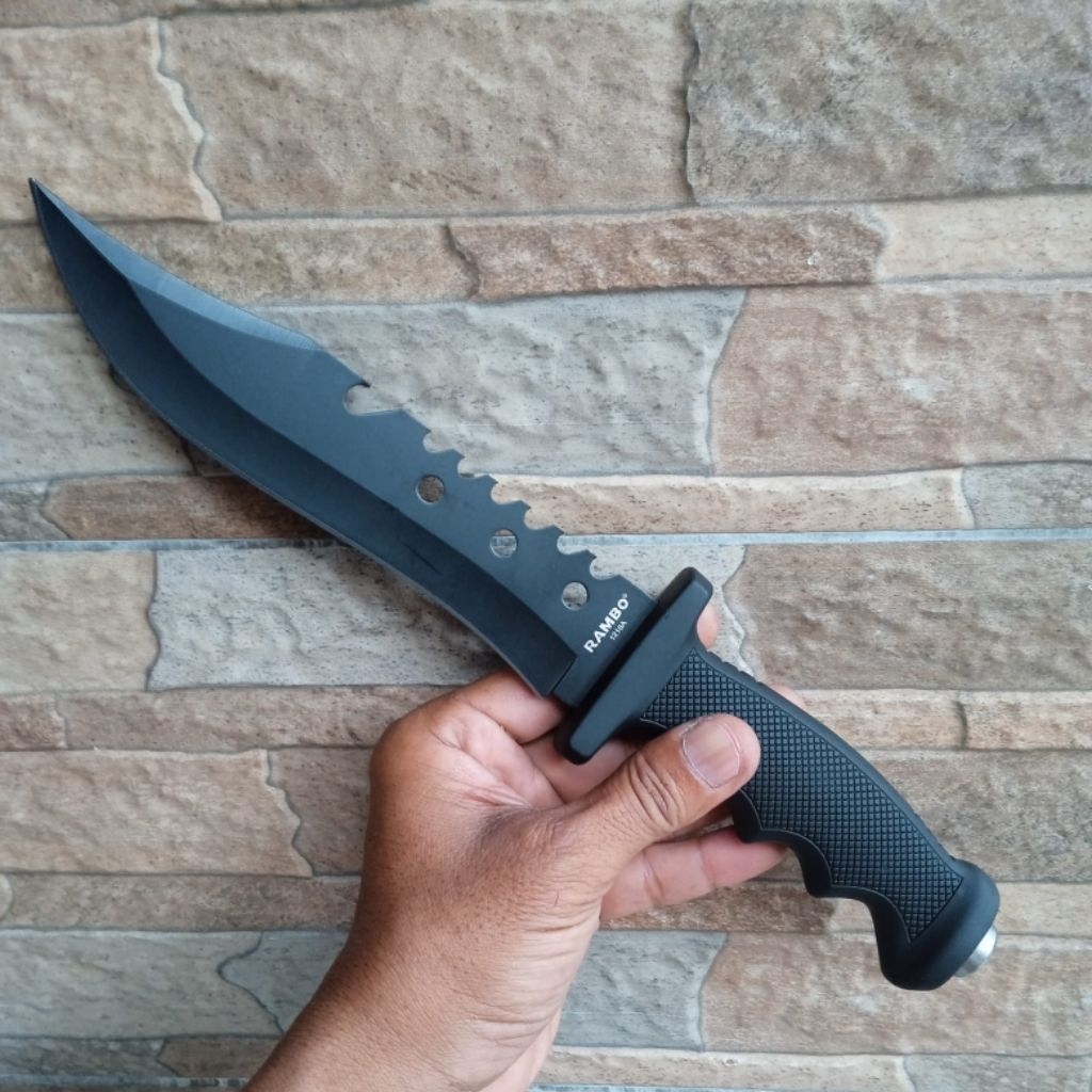 Pisau Bushcraft Survival Rambo 1218A Survival Outdoor