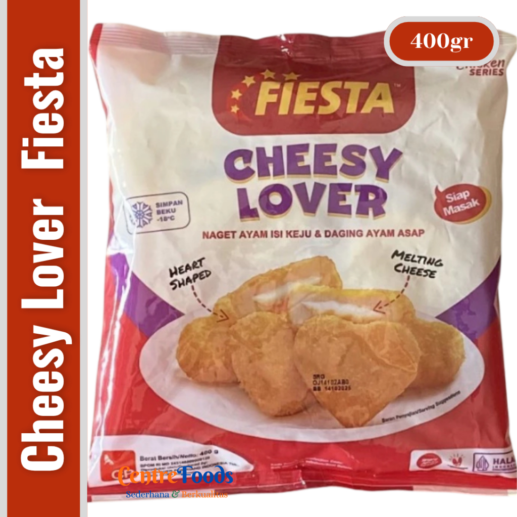 

Naget Ayam isi Keju & Daging Ayam Asap - Cheesy Lover FIESTA | 400gr [ Harga Per BKS ]