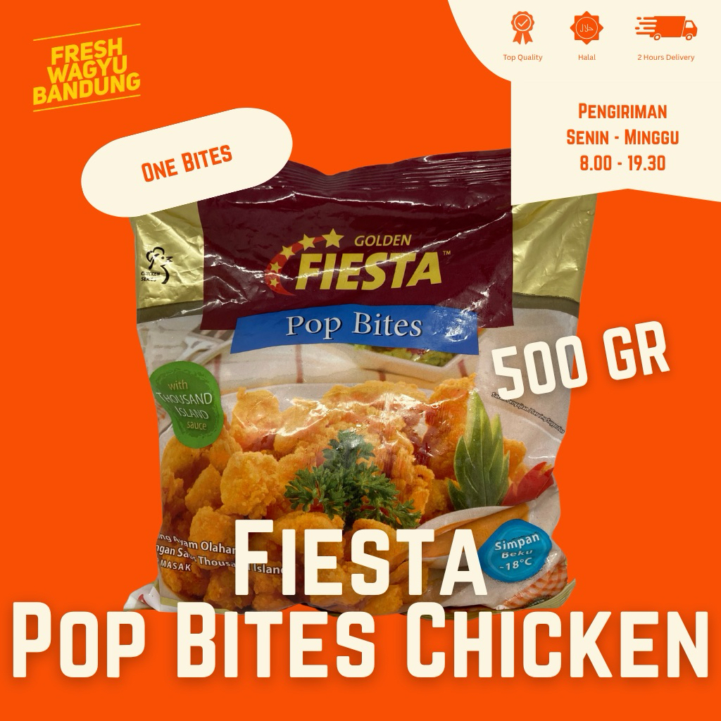 

FIESTA POP BITES CHICKEN PREMIUM Nugget Naget Ayam 500g