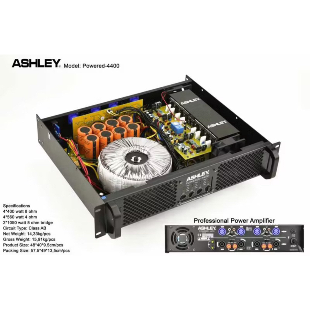 POWER 4 CHANNEL ASHLEY POWERED4400 POWERED 4400 POWERED-4400 ORIGINAL BERGARANSI RESMI ASHLEY