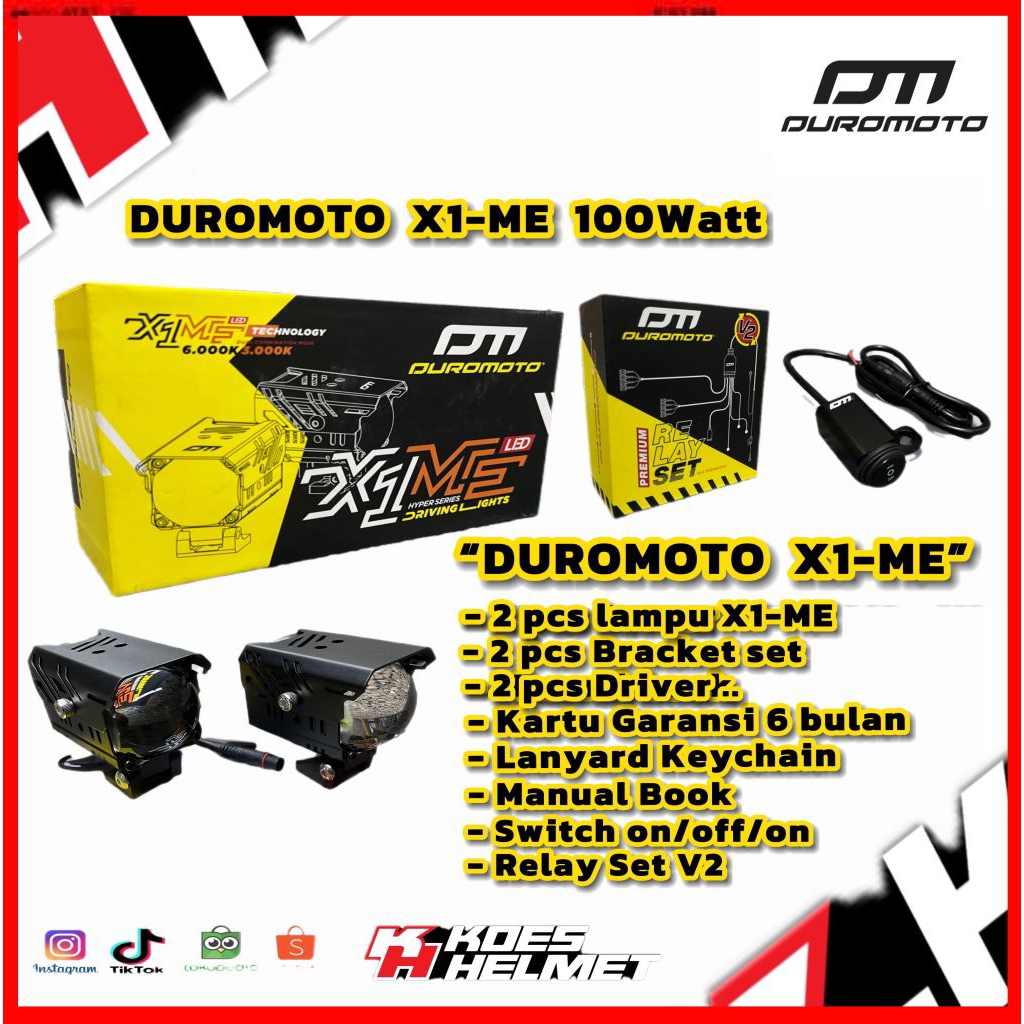 Duromoto X1-ME 100watt NEW | Lampu LED sorot duromoto X1-Me new