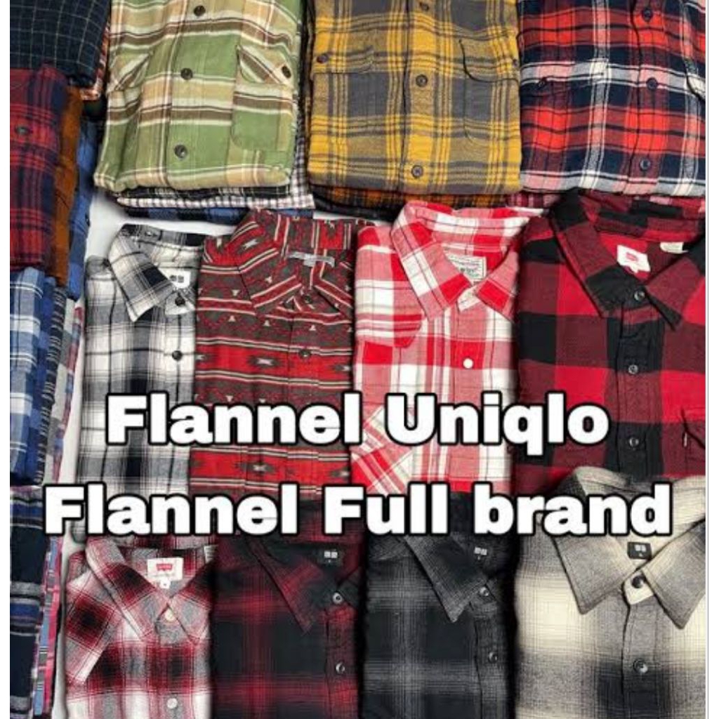 KEMEJA FLANNEL PRIA UNIQLO SECOND ORIGINAL