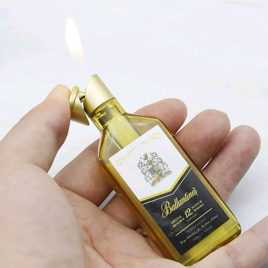 Korek Api gas lighter isi ulang korek gepeng model botol minuman korek bermotif unik