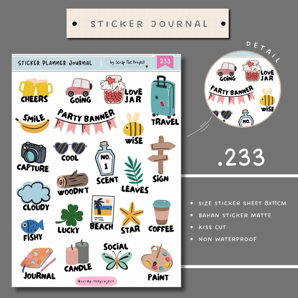 

STICKER PLANNER JOURNAL / FUNNY WORDS STICKERS / STP - 233