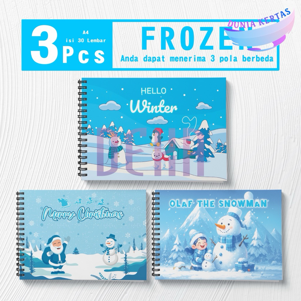 

Paket Hemat 3pcs Buku Gambar A4 | Sketchbook Anak Lucu 300gsm 30 Lembar