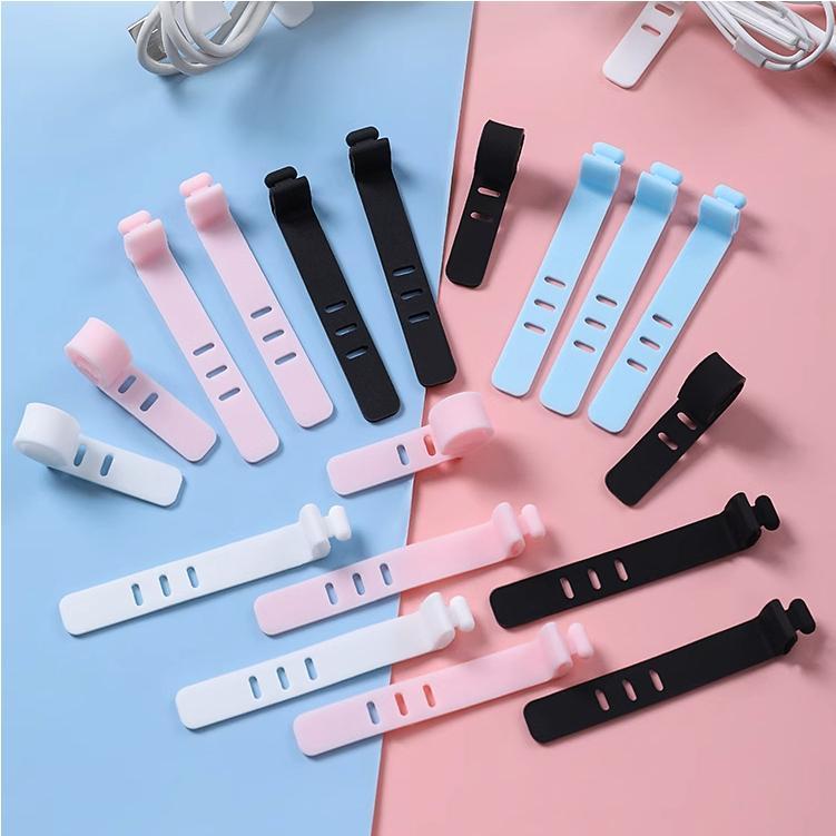 Pengikat Kabel Silicon Elastis Penggulung Kabel Rapi Cable Ties Charger Headset Penggulung Kabel Aes
