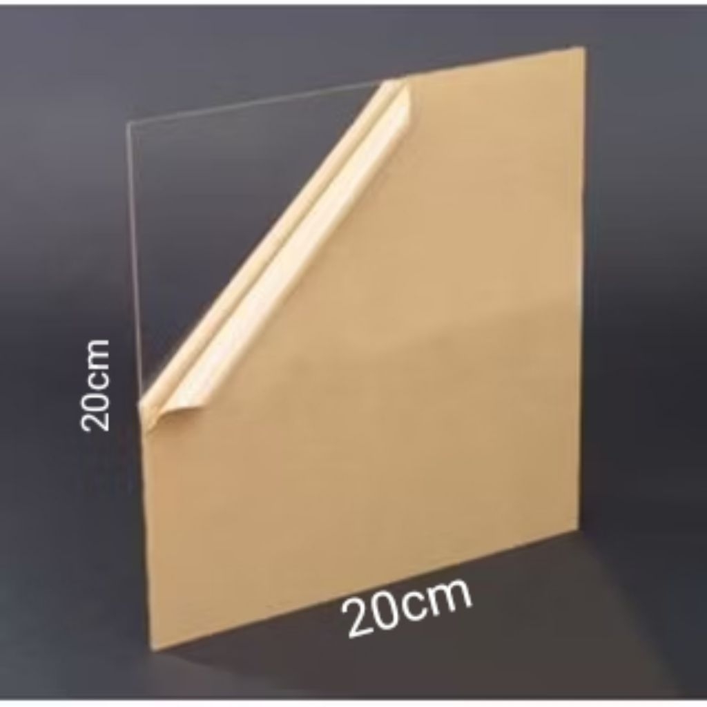 

Akrilik Lembaran Bening Tebal 2mm 20cm x 20cm Laser Cutting