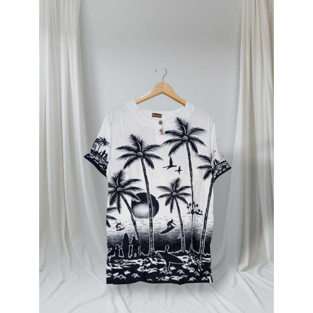Baju Kaos Pantai Pria Waita Tebaru Baju Kaos Santai Motif Pantai Kaos Pantai Pria