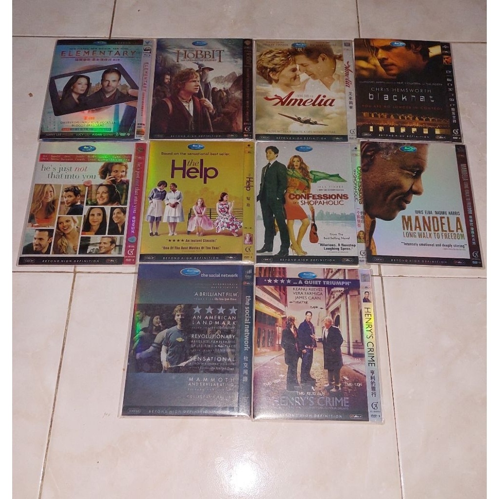dvd bd ELEMENTARY / THE HOBBIT-An Unexpected Journey / AMELIA / BLACKHAT / HE'S JUST NOT THAT INTO Y