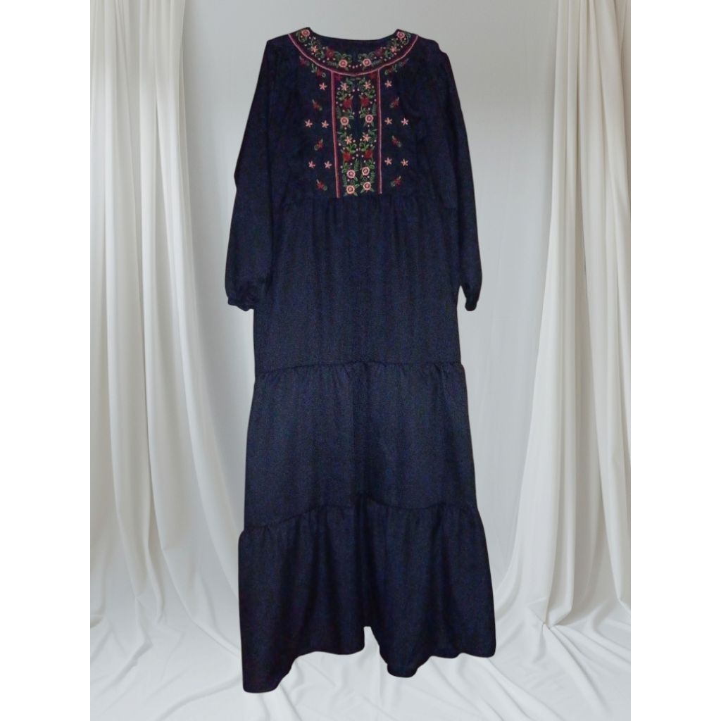 gamis susun bordir rempel mewah premium kondangan motif