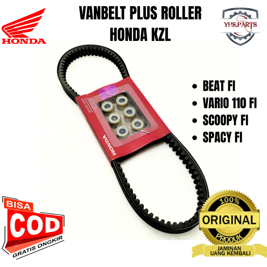 ASLI ORIGINAL VANBELT PLUS ROLLER HONDA AHM KZL BEAT VARIO 110 FI SCOOPY FI SPACY FI