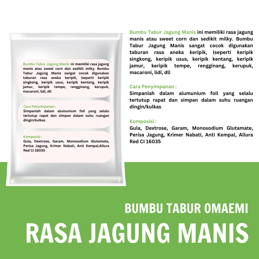 

LAKU BUMBU TABUR JAGUNG MANIS 1 KG
