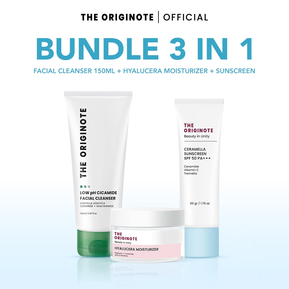 The Originote Bundle Basic Skincare - Facial Wash + Moisturizer + Sunscreen