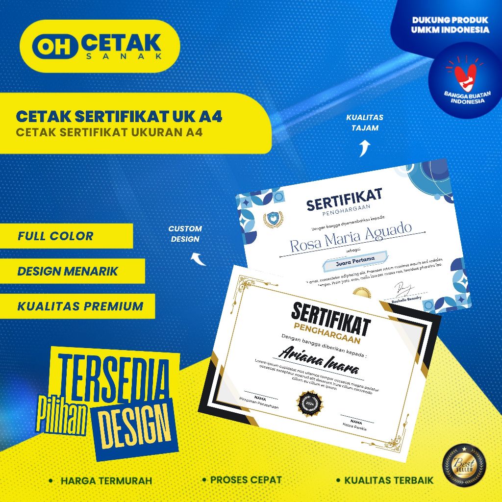 

Cetak Piagam / Sertifikat Custom – Harga Termurah & Cepat Jadi