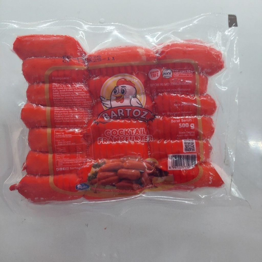 

SOSIS BARTOS PREMIUM ISI 42/ SOSIS COCKTAIL/ SOSIS MERAH PREMUIM
