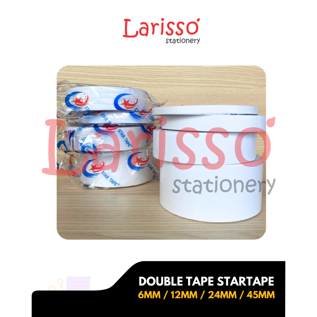 

STARTAPE - (pcs) DOUBLE TAPE KERTAS STARTAPE UKURAN 6mm, 12mm, 24mm, 45mm Per pcs-