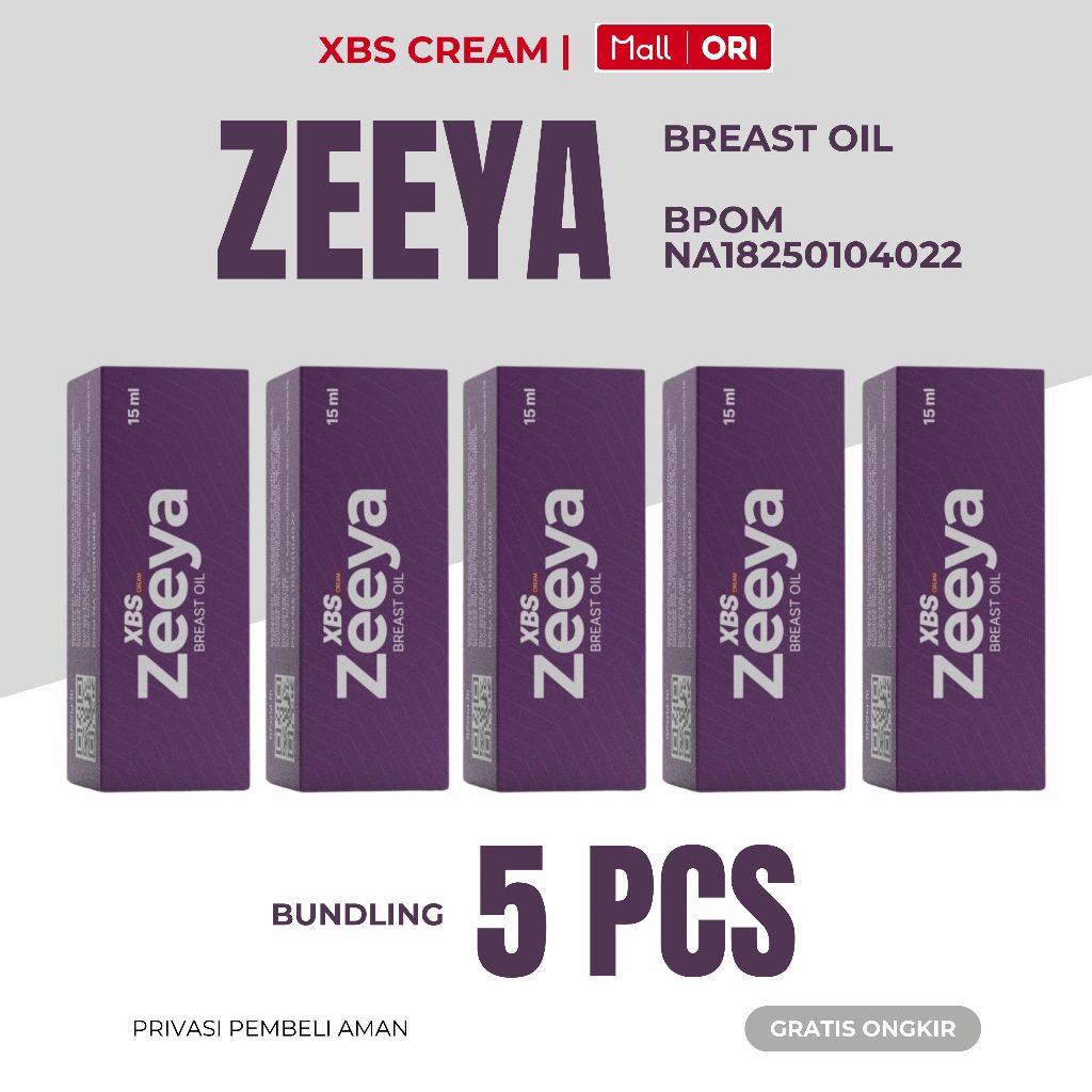 XBS CREAM - bundling 5 pcs Zeeya Breast Oil perawatan payudara BPOM