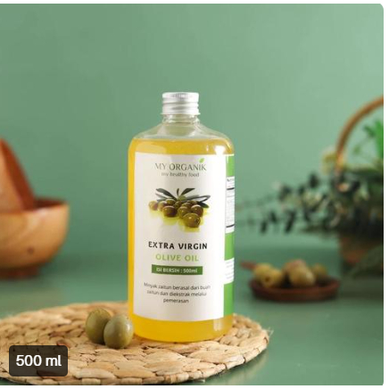 

My Organik Virgin Olive oil 100% Minyak zaitun EXTRA VIRGIN OLIVE OIL 500ML