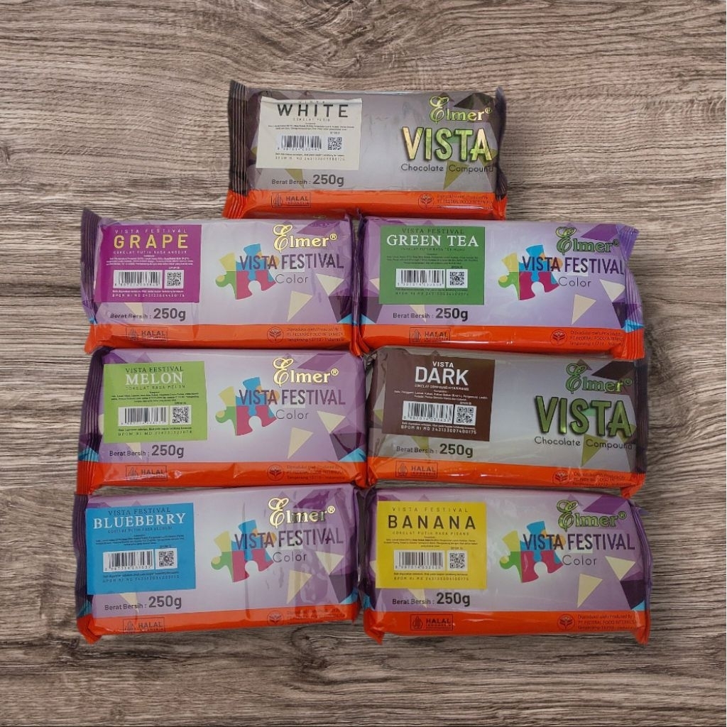 

Elmer vista coklat batang preimum all varian rasa 250gr