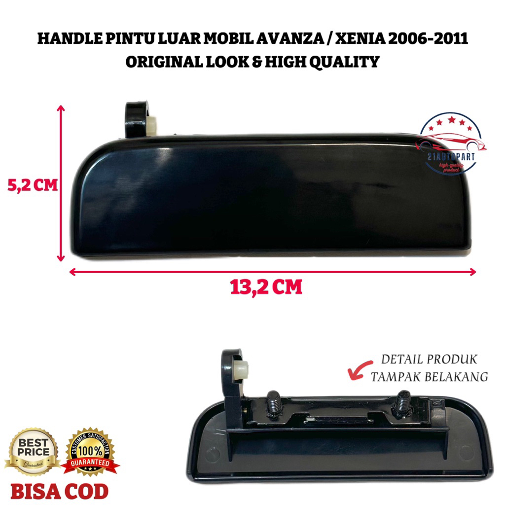 Handle Pintu Luar Mobil Avanza / Xenia / Grandmax 2006-2011 FULL HITAM High Quality