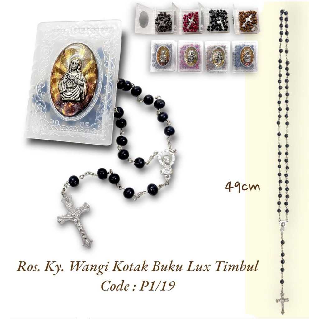 Rosario Kayu Wangi Kotak Buku -  Souvenir Katolik