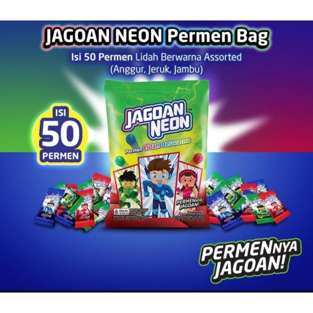 

Jagoan Neon Permen Warna Rasa Buah - Fruit Candy isi (50 pcs)
