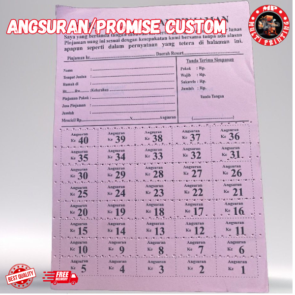 

angsuran/promise custom gratis dsain full color multi printing