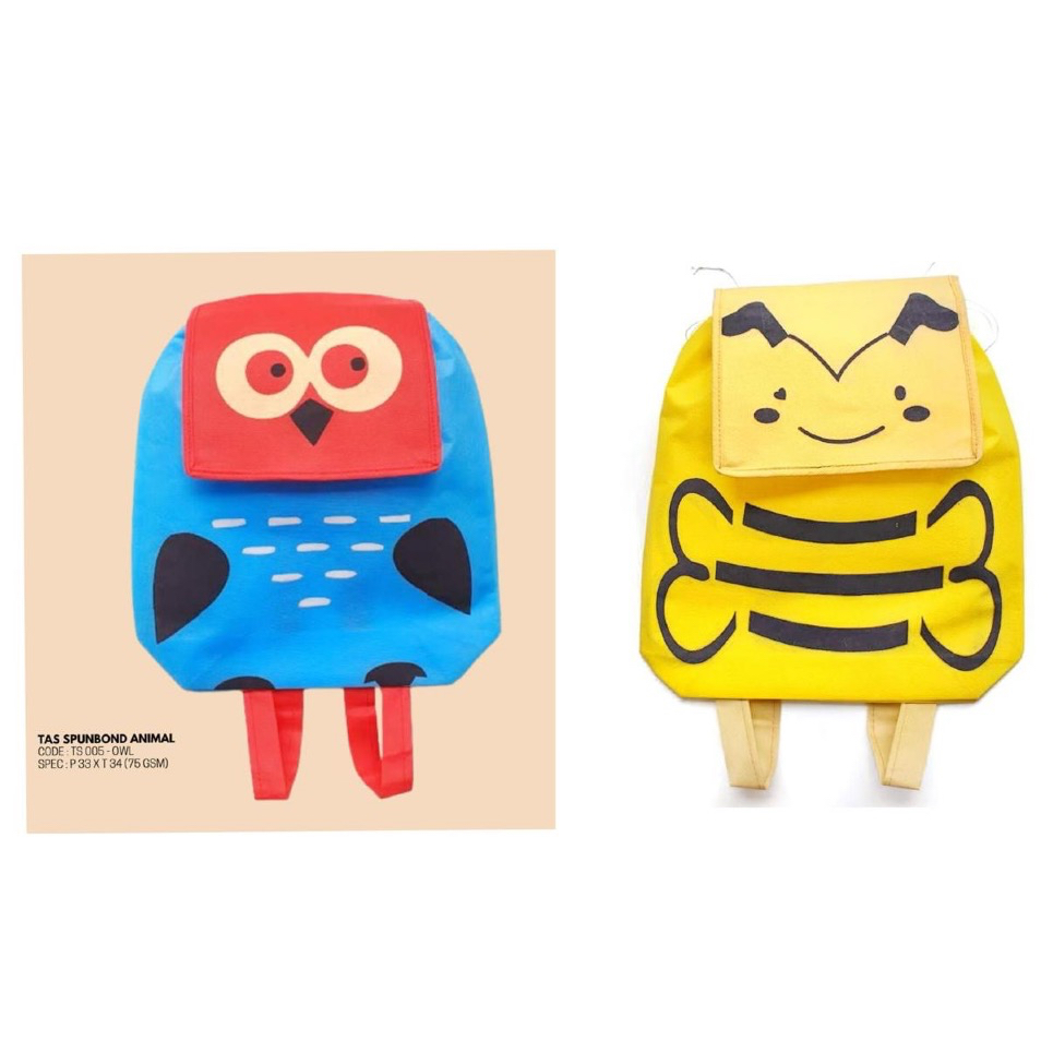 Tas ultah ransel anak motif binatang goodie bag ulang tahun Suvenir