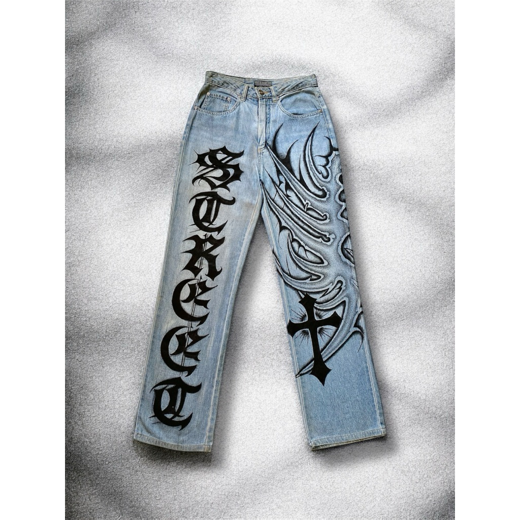 JEANS,CUSTOM PAINTING