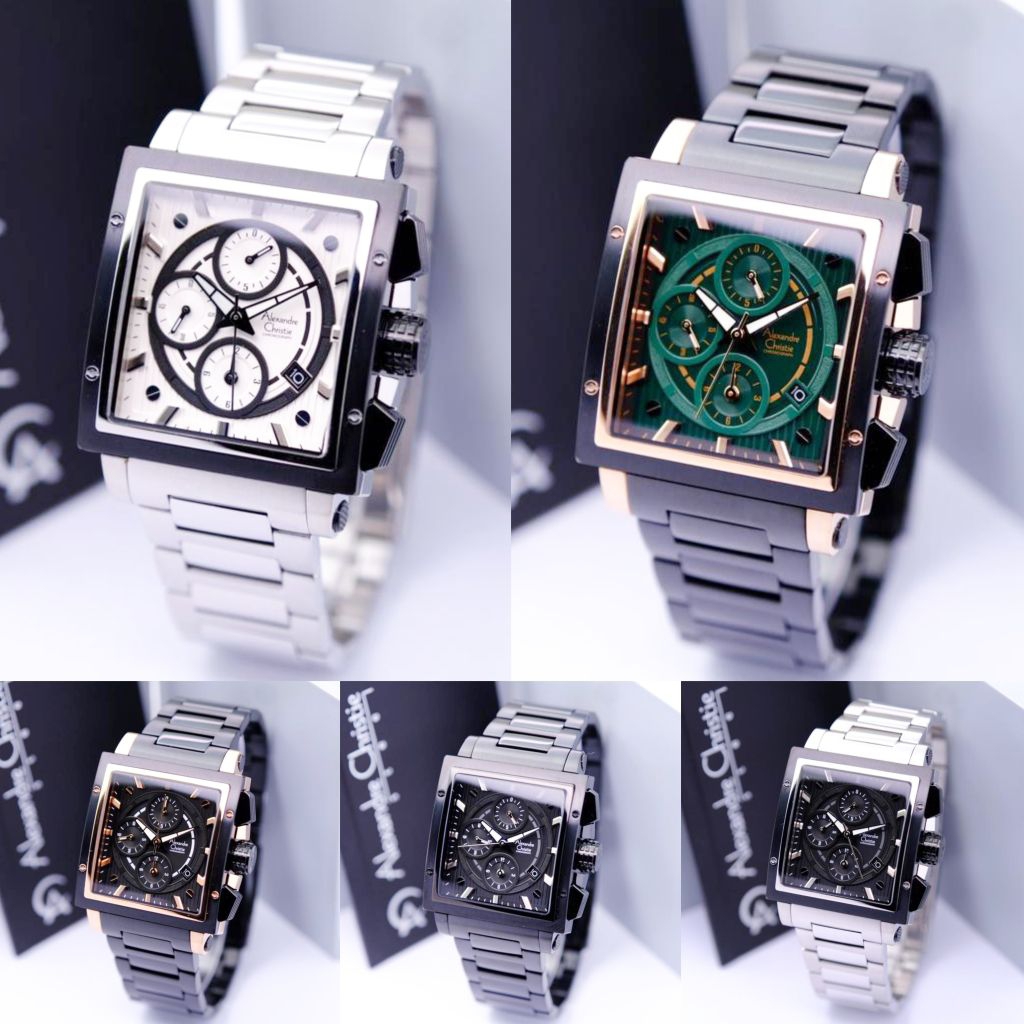 JAM tangan pria Alexandre christie AC6182 AC6182 chronograph original garansi resmi 1 tahun black ro