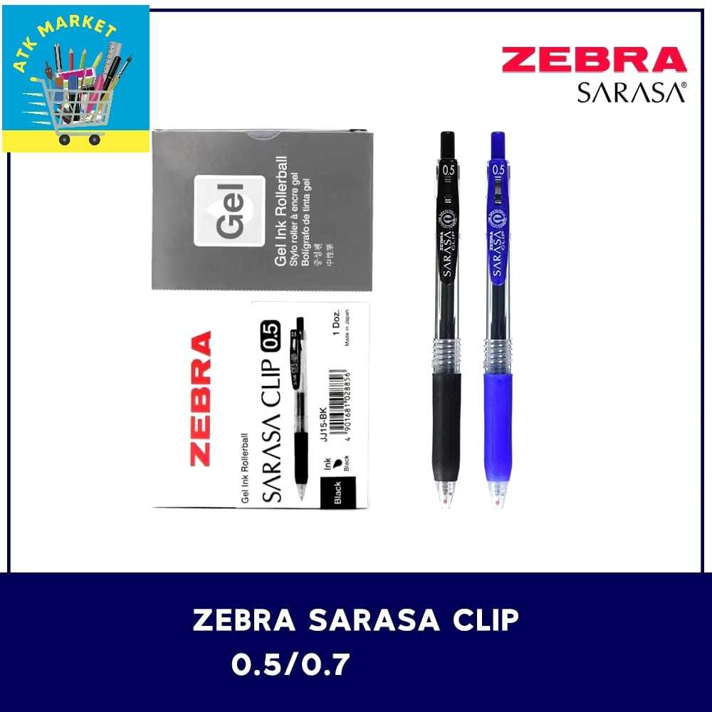 

ZEBRA Sarasa Pulpen / Bolpen / Ballpoint Klik / Pena Zebra Sarasa hitam biru 0.5mm & 0.7mm Retractabel pen