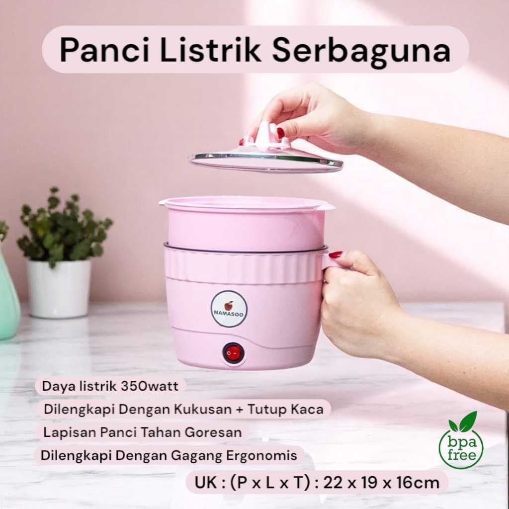 Panci Listrik Serbaguna Kapasitas 1,8 Liter Hemat Listrik 350 Watt Anti Lengket / Elektrik Cooker Mu