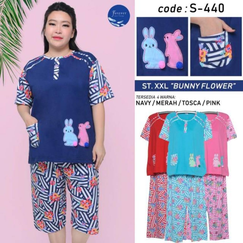 Forever Sweet Concept S-440 Baju Tidur Wanita Remaja dan Dewasa Babydoll Oneset Kaos Celana Pendek J
