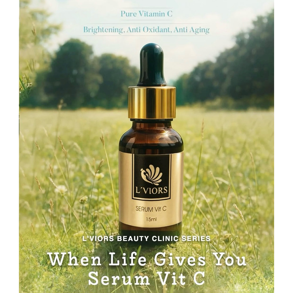LViors BEST SERUM Vit C kaya akan antioksidan. Mencerahkan. Memudarkan Flek. Melembabkan 15ML Exp 31