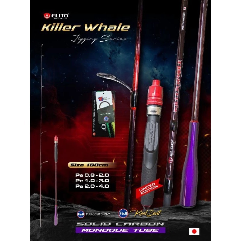 Rod / Joran Pancing Jigging Murah ELITO KILLER WHALE 602 PE 1-3 PE 2-4 | CARBON SOLID