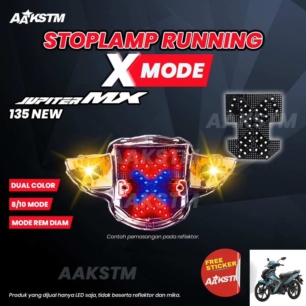 Lampu Rem Running X Mode Jupiter Mx 135 New LED 8 10 Mode Running Lampu Belakang Modifikasi Motor