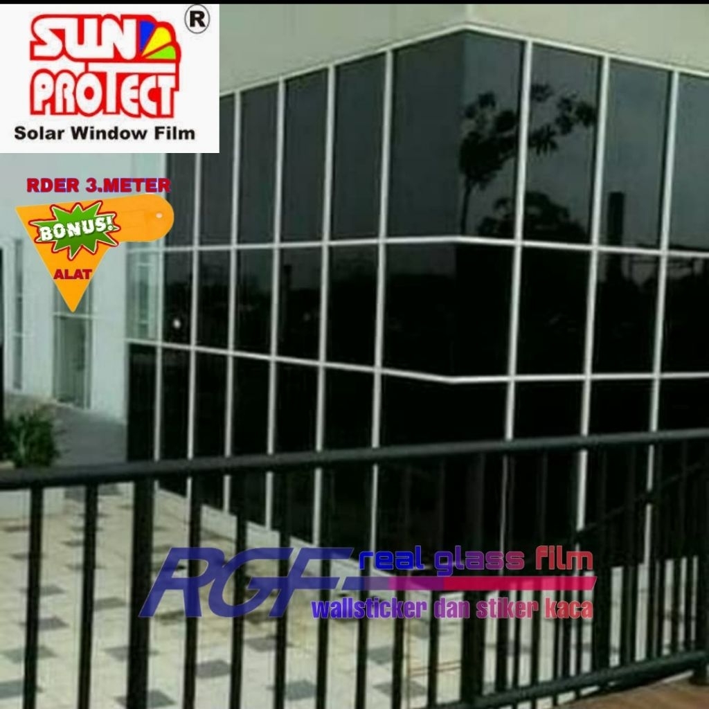 Sticker Kaca Film Jendela Rumah/Gedung/Kantor Kaca Film Riben