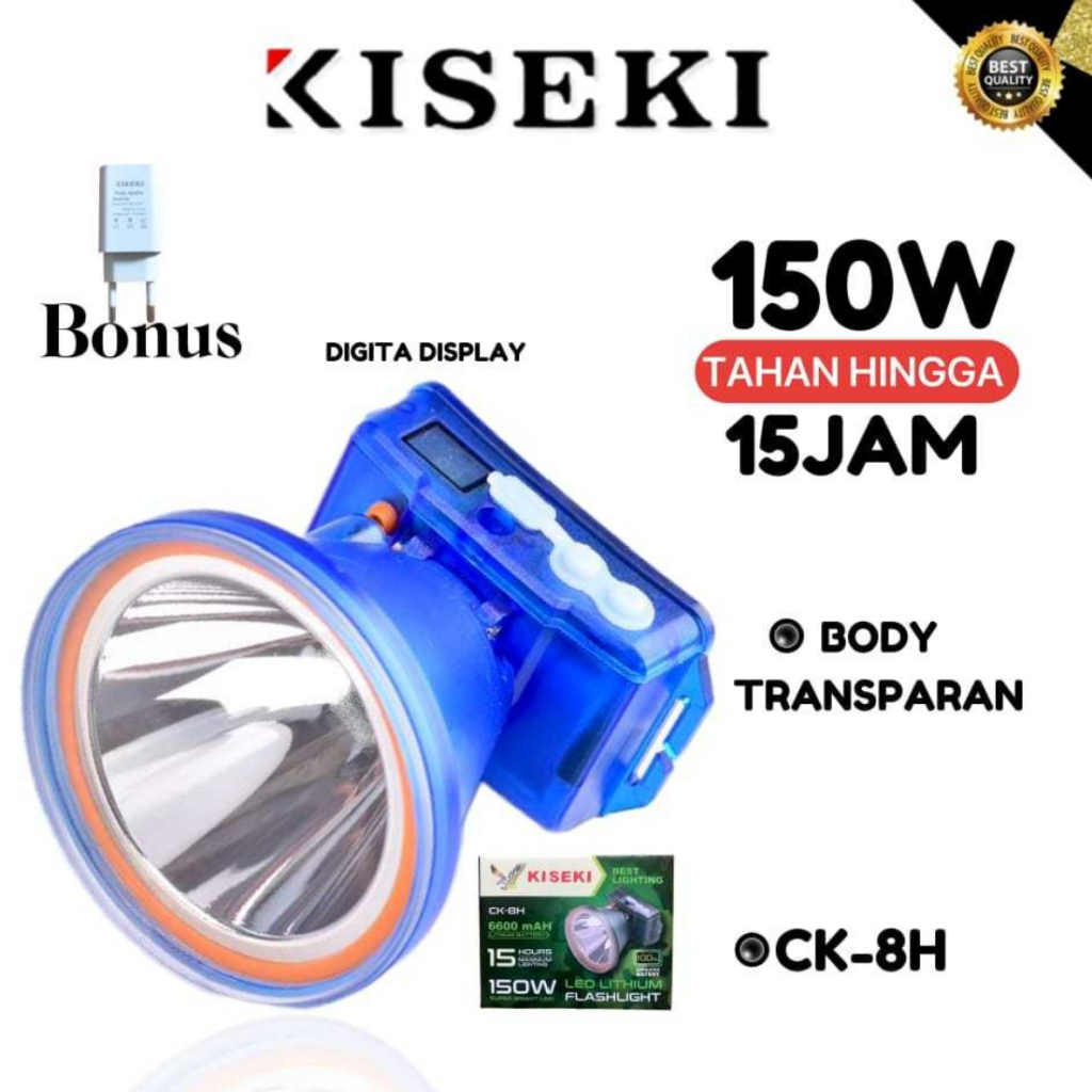 Kiseki Senter Kepala Selam CK-9H / CK-8H / CK-7H LED Waterproof Tahan Hingga 15 Jam