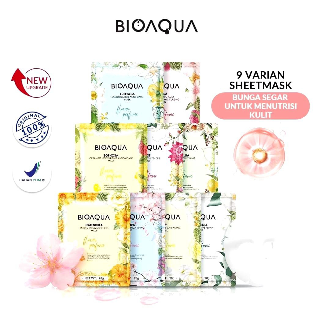 (BPOM) BIOAQUA SHEET MASK / BIOAQUA ESSENCE SHEET MASK/ BIOAQUA HYDRYTING SHEET MASK/ MASKER WAJAH B