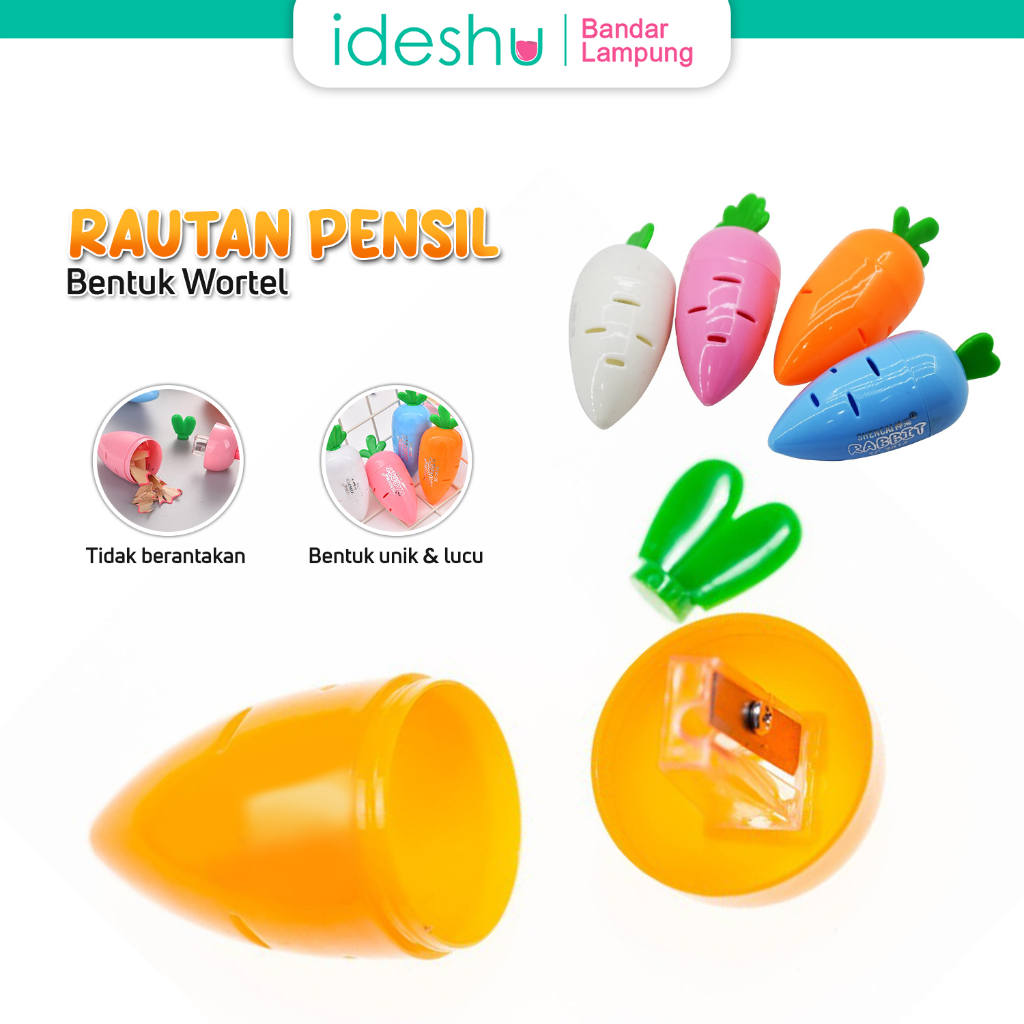 

Peraut Pensil Motif Wortel Rautan Karakter Wortel Carrot Pencil Shaperner Import COD Plastik Stationery 761