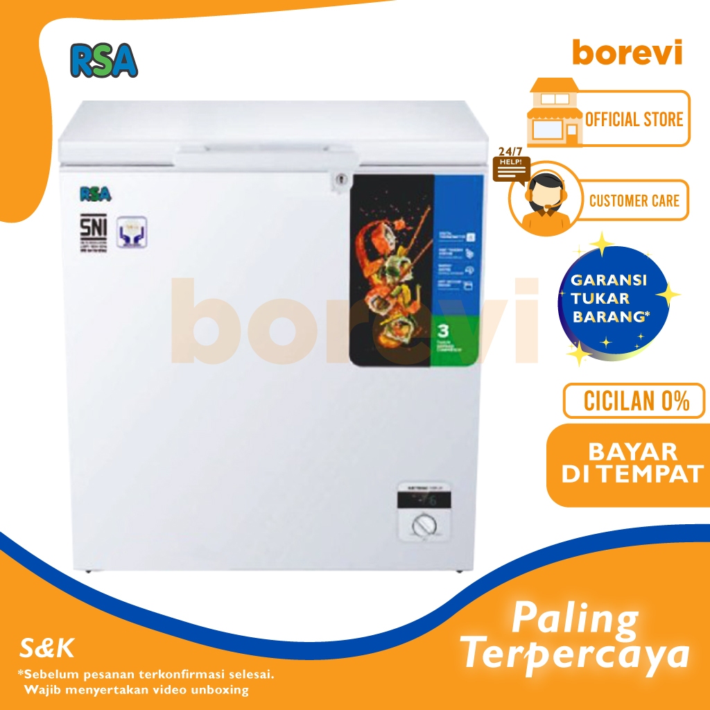 Rsa Cf 210 Chest Freezer Box 200 Liter Lemari Pembeku  Kulkas Daging