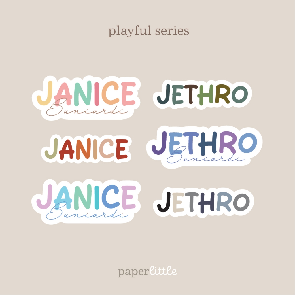 

Paperlittle / Playful / Stiker nama waterproof label nama custom sticker dewasa anak