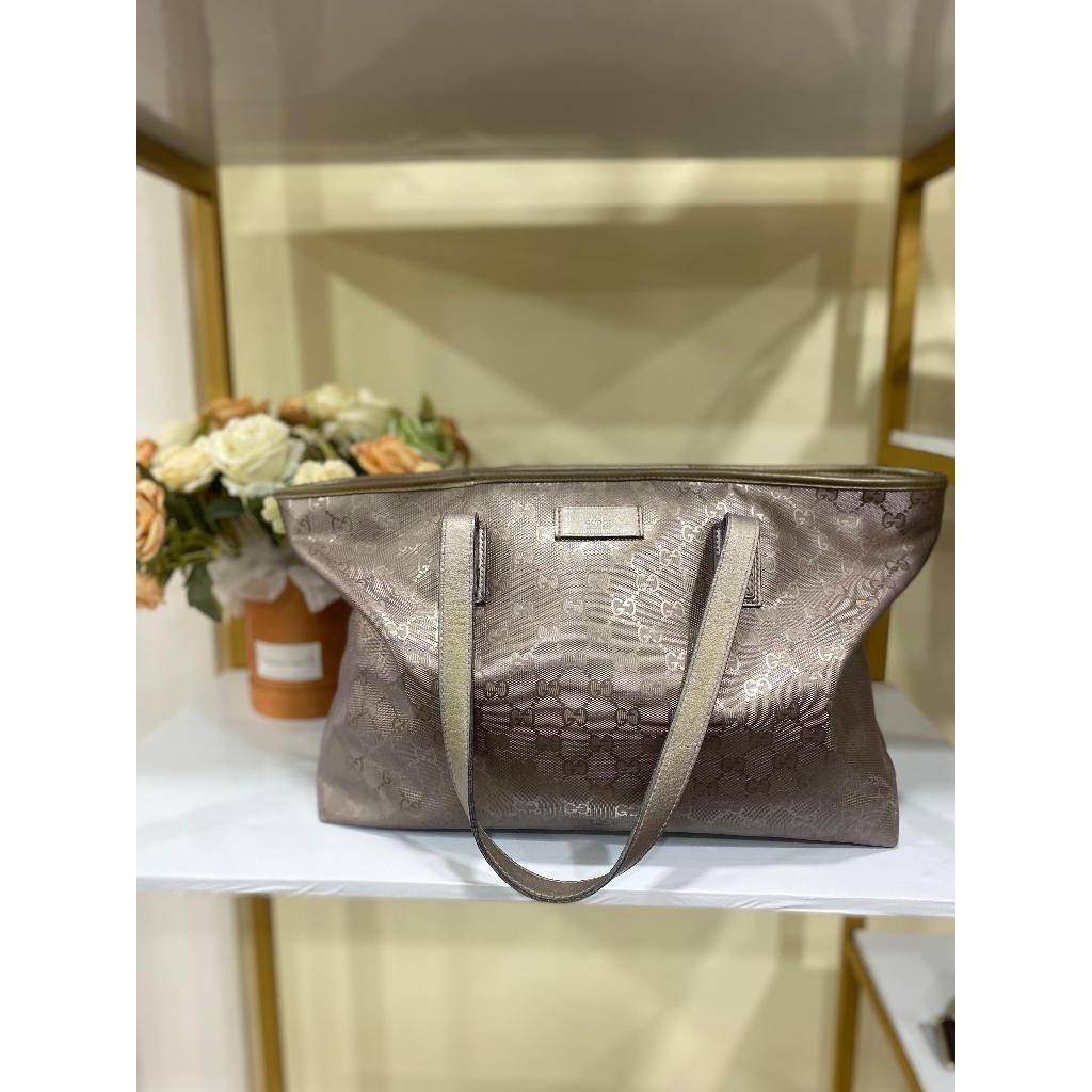 Preloved Authentic Ori Gucci Tote Bag SIlver Authentic Original (boleh nego)
