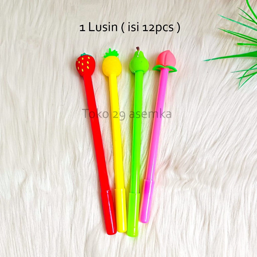 

12PCS SELUSIN PULPEN GEL KARAKTER BUAH-BUAHAN PGK-1905 ALAT TULIS PERLENGKAPAN SEKOLAH