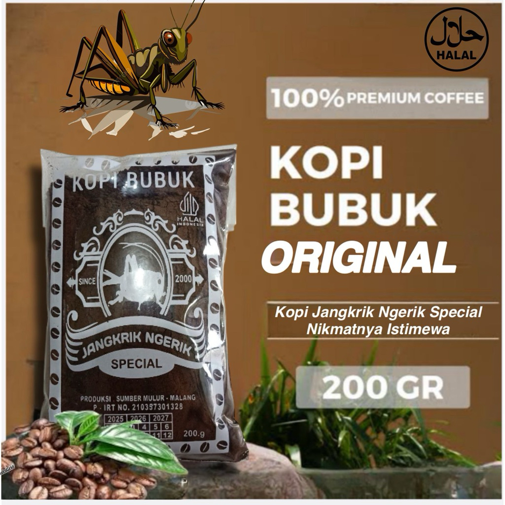 

kopi bubuk jangkrik ngerik 200gr kopi robusta original 100% termurah