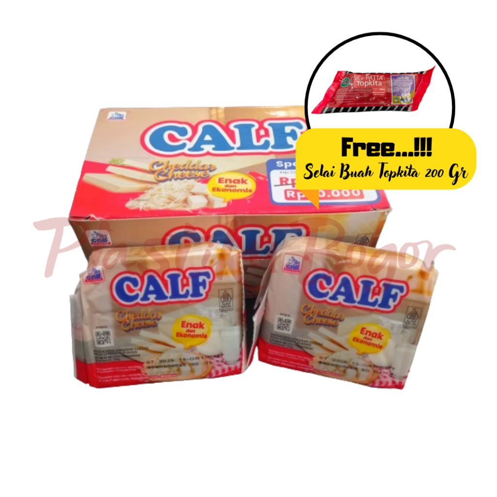 

Keju Calf Cheddar Cheese Ekonomis 200 Gr / BOX (Free Gift Selai 200 Gr)