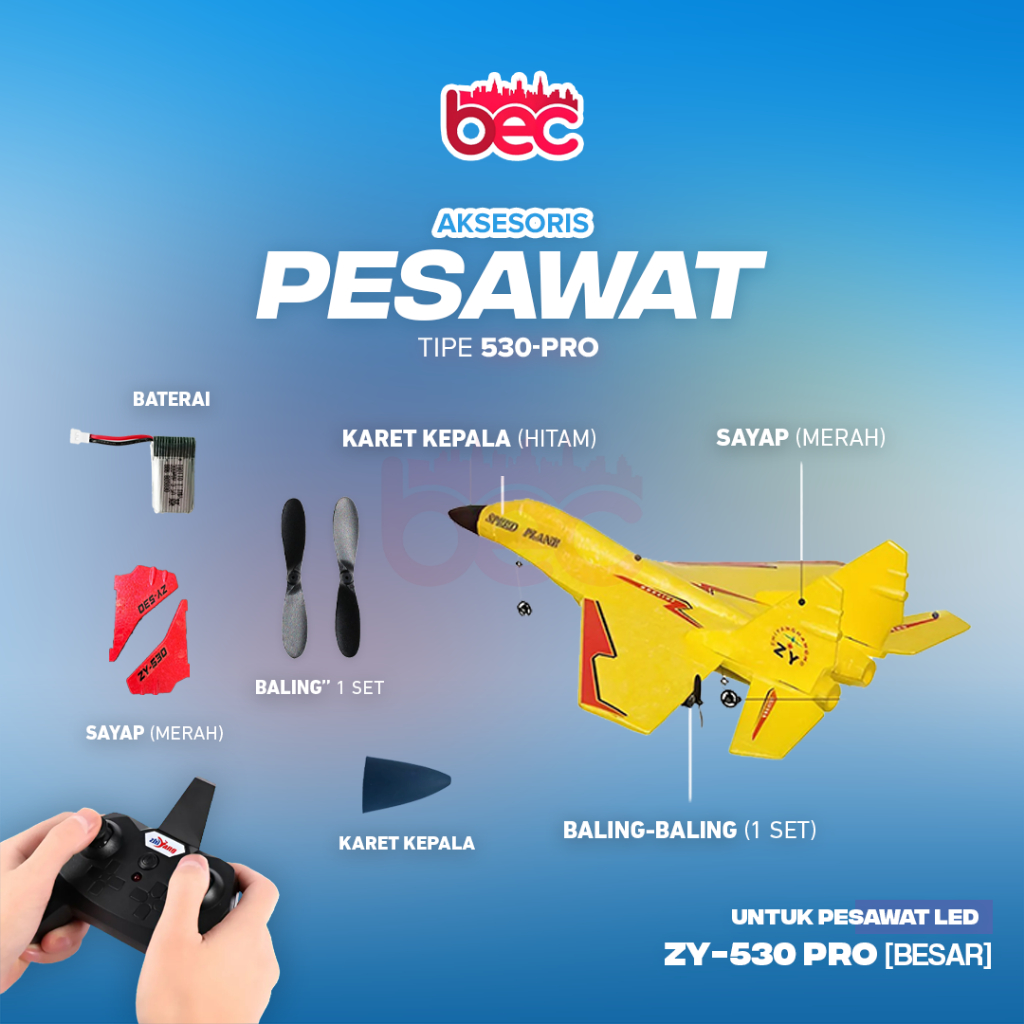 [BEC] Aksesoris Spare Part Pesawat Terbang Remote Control ZY-530 PRO