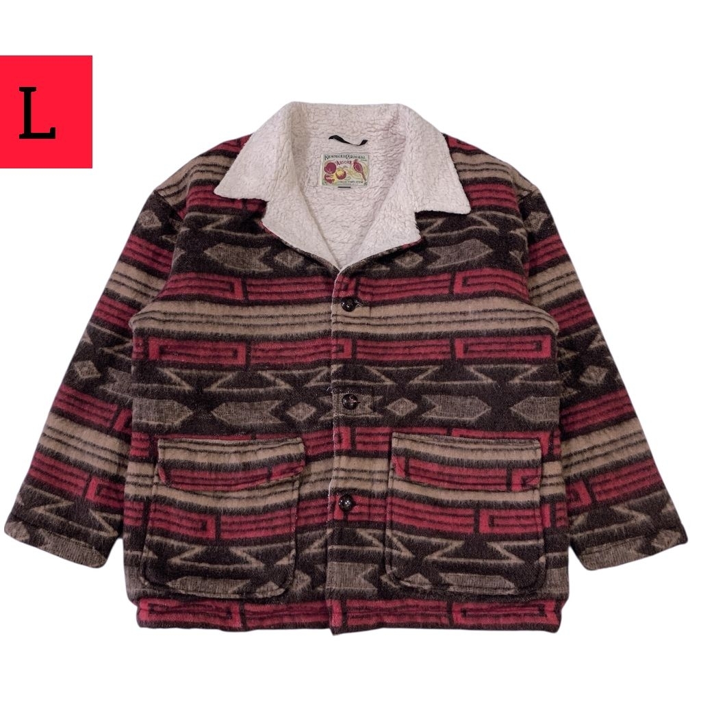 Jaket wool sherpa native navajo KENTUCKY CARDINAL vintage ( size L )