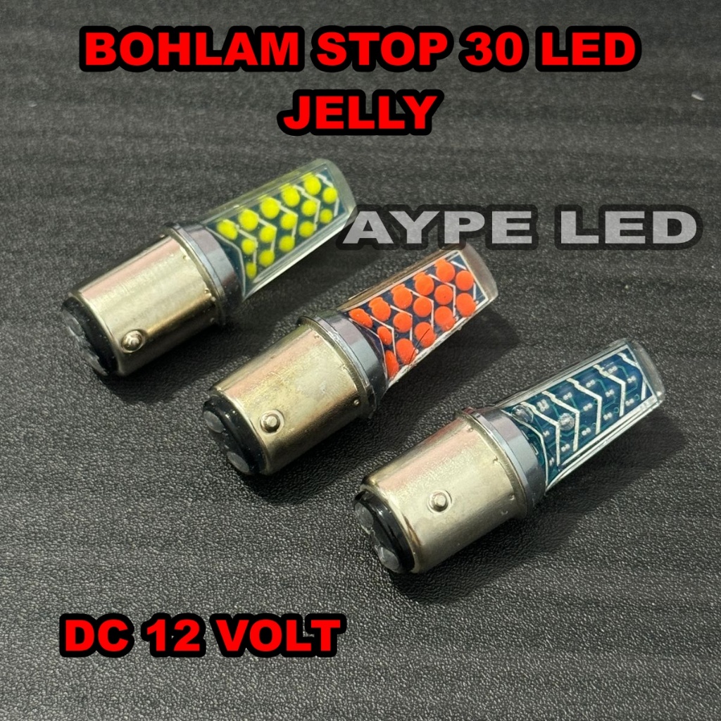 Bohlam Stop Running 30 Led Jelly Super terang Lampu Rem Motor 30 Led Universal Motor